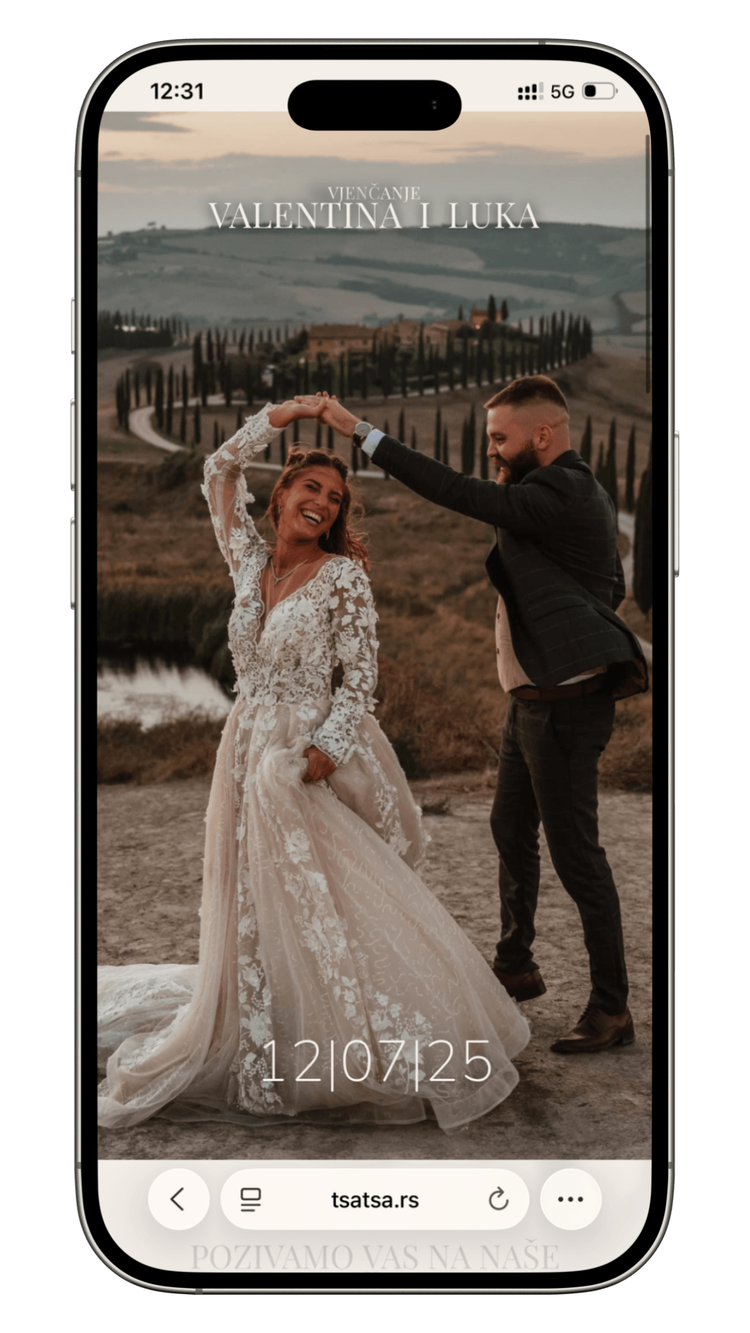 Digitalna pozivnica za vencanje Eterna