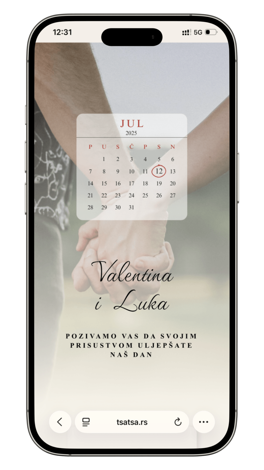 Digitalna pozivnica za vencanje Flore