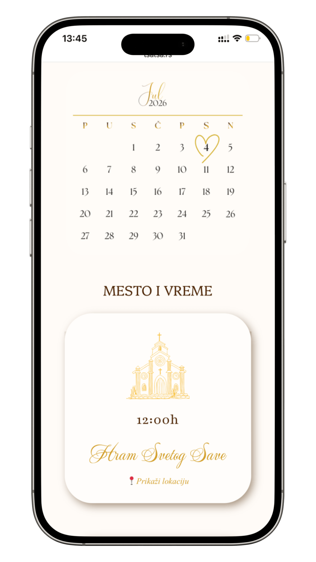 Digitalna pozivnica za krstenje