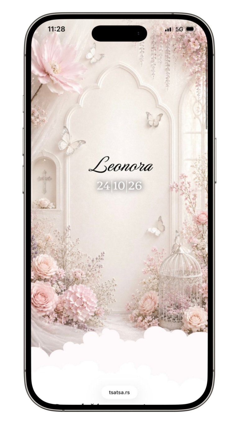 Digitalna pozivnica za krstenje - Leonora