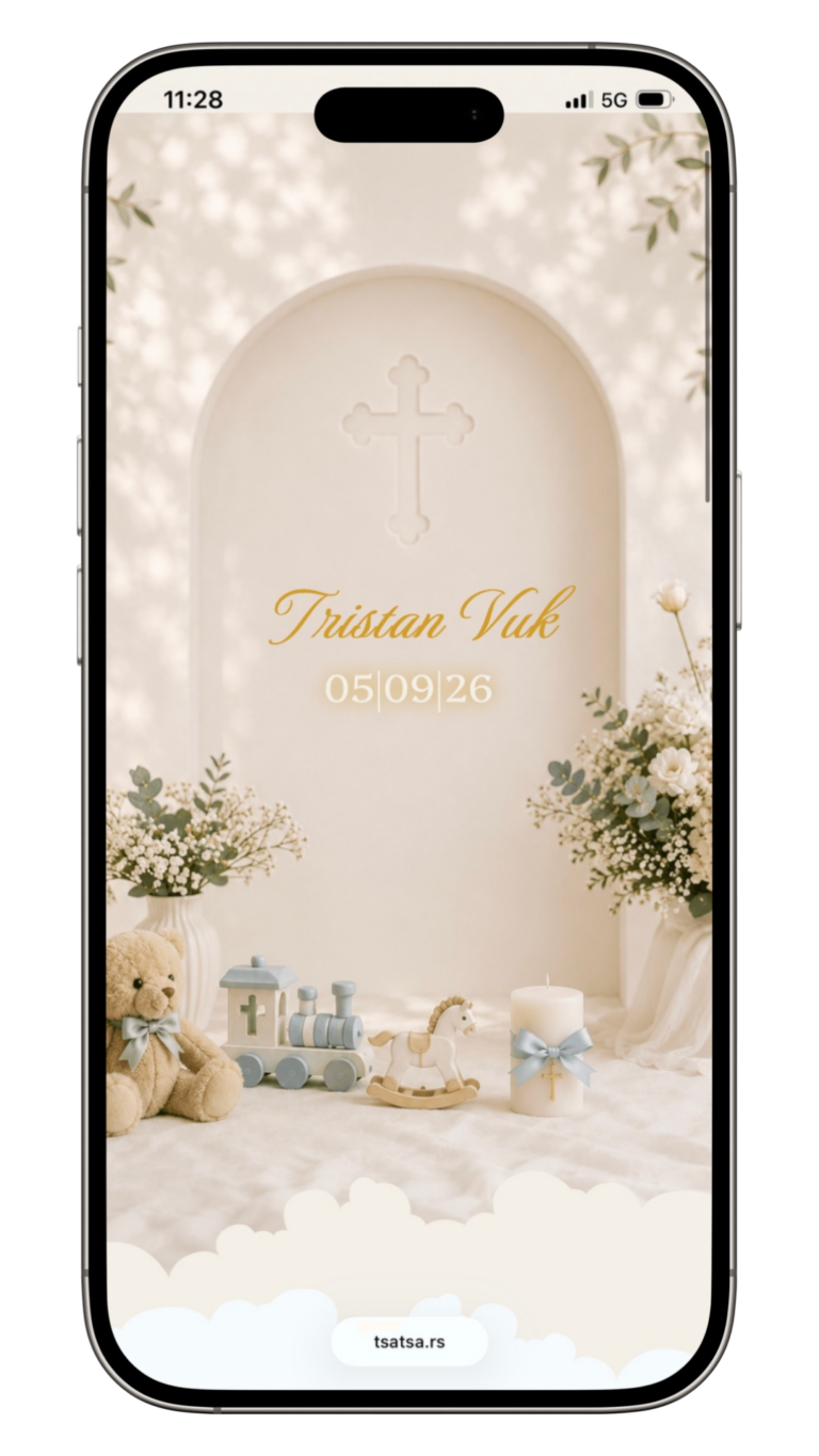 Digitalna pozivnica za krstenje - Tristan